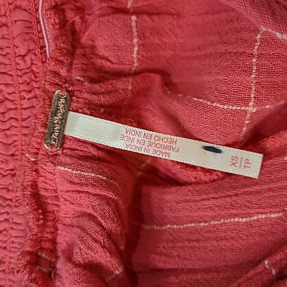 Free People Flowy Gauze Pant Split Skirt Coral XS NWOT - Picture 7 of 9